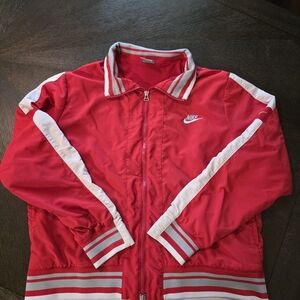 Rare Y2k Red and White Nike Track Jacket Men's Size XXL 20-22 Very Nice!!
